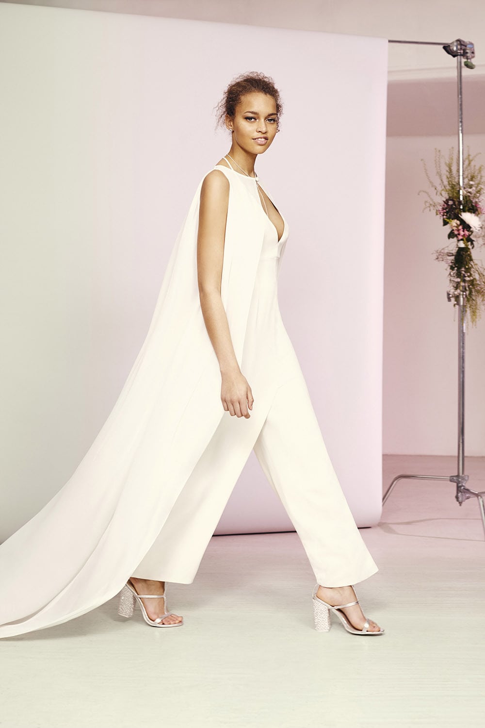 ASOS Bridal Jumpsuit with Cape Overlay ú150 Live 14.03