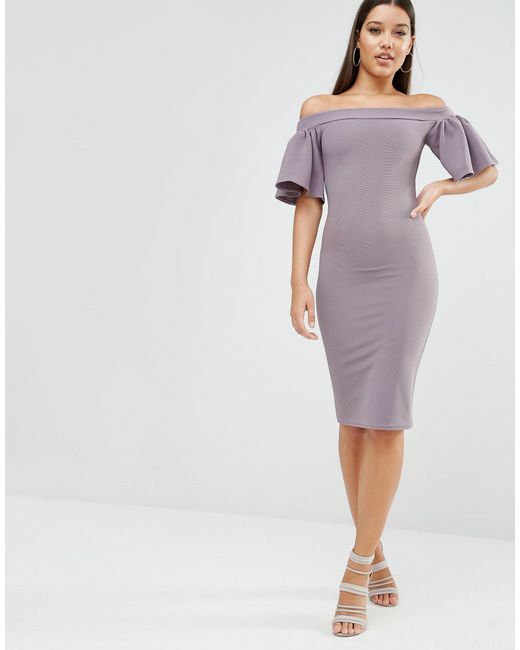 jurken-voor-bruidsmeisjes-lila-paars-lilac-off-the-shoulder-my-love-midi-bardot-dress