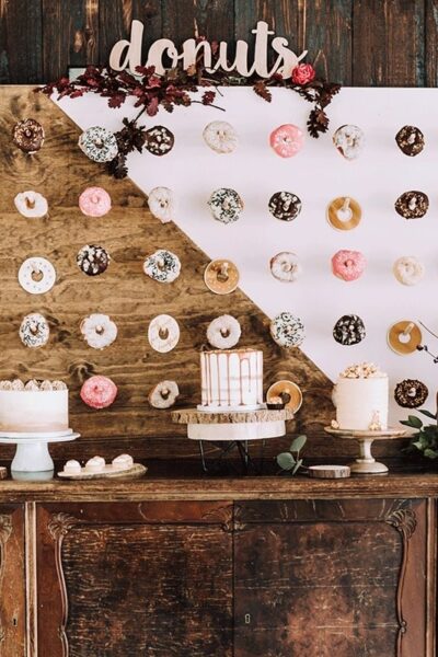 Donut-wall alternatieven voor een bruidstaart