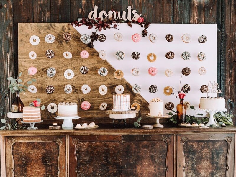 Donut-wall alternatieven voor een bruidstaart