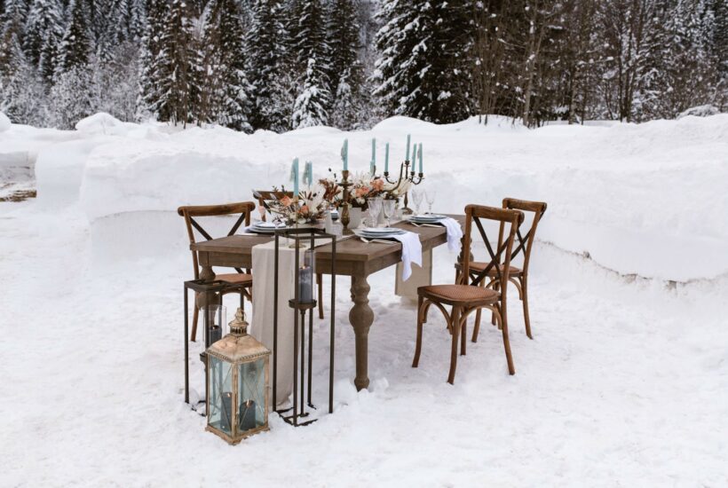 winter bruiloft decoraite