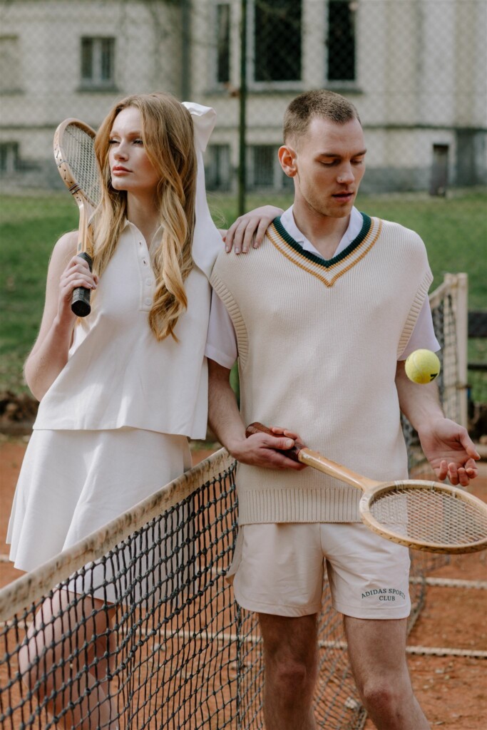 vintage tennis bruiloft