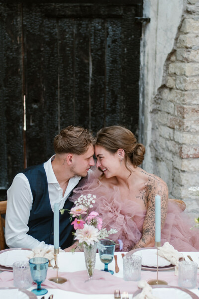 prachtige bruiloft roze
