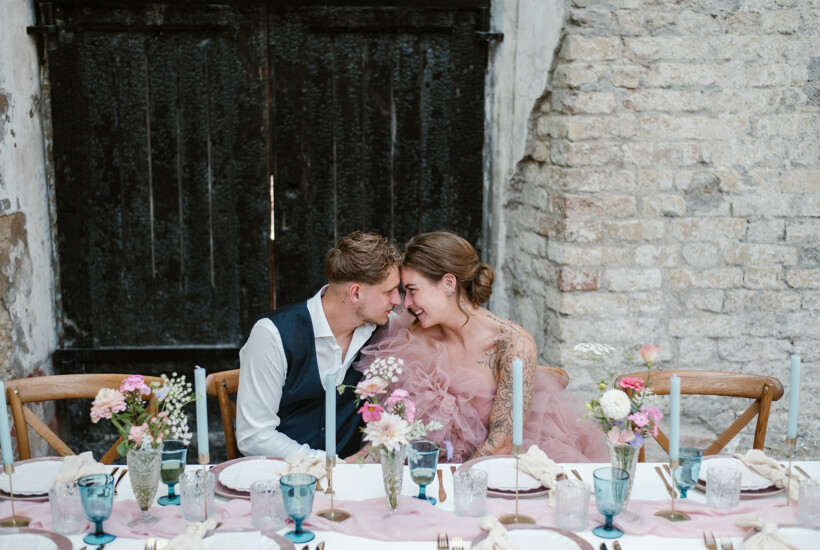 prachtige bruiloft roze